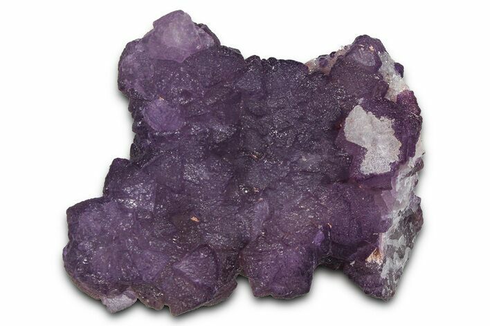 Rich Purple Octahedral Fluorite Crystals w/ Druzy Quartz - Arizona #368384